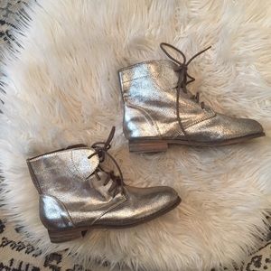 Ecote New Leather Boots Metallic 6
